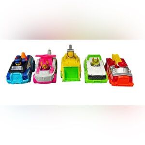 Nickelodeon Paw Patrol Neon Diecast Cars: Chase, Skye, Tracker, Rubble